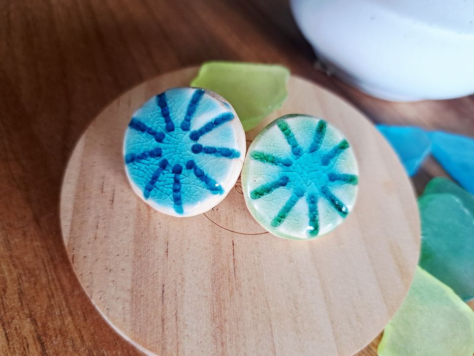 Ceramiczne kolczyki  na sztyfcie