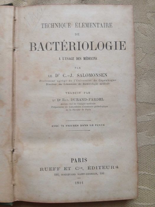 Salomonsen, Téchnique Elementaire de Bactereologie 1891