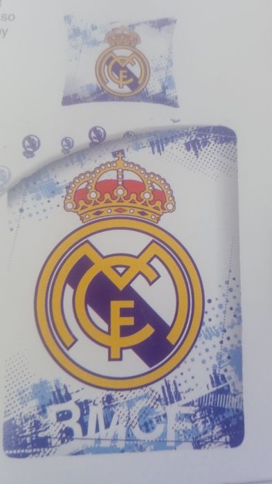Komplet pościeli z bawełny w 100% Real Madrid, wymiary poszwa 160 x 200+poszewka 70 x 80 cm