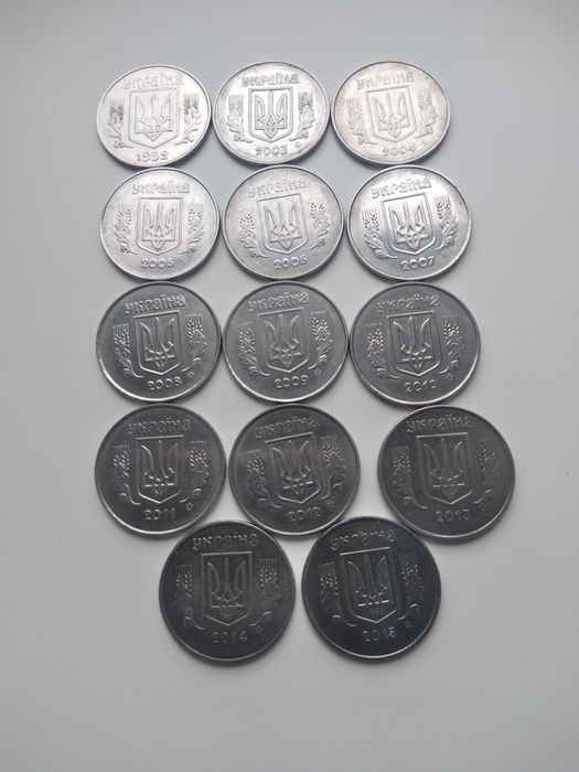 Погодовка "1коп", "5коп","10коп", "25коп","50коп"  і "2коп" 1993р.