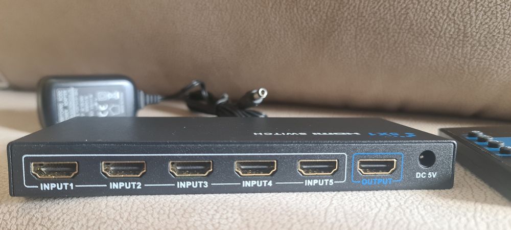 Switch HDMI 5 input e 1 Output ativo com telecomando64740064506754121