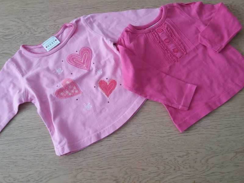2 bluzeczki dla dziewczynki Next i Early days r.74