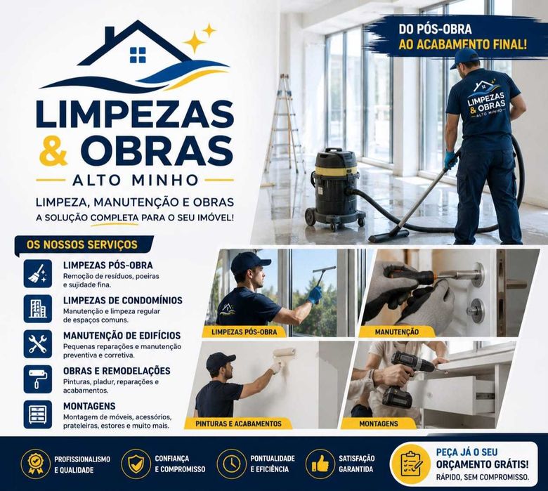 Limpezas e manutenção  terrenos edifícios