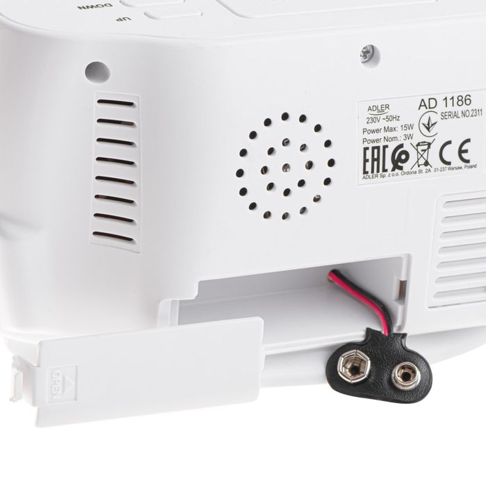 1186W Zegar budzik z pomiarem temperatury wilgotności