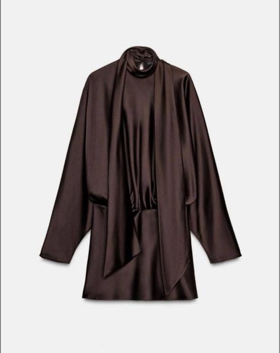 Стильне ексклюзивне атласне міні плаття Zara,S