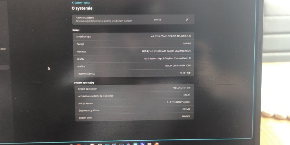 Torba/Pokrowiec gratis | Laptop ASUS TUF Gaming FX505DD | Ryzen 5 | GTX 1050 | Dysk 512GB SSD