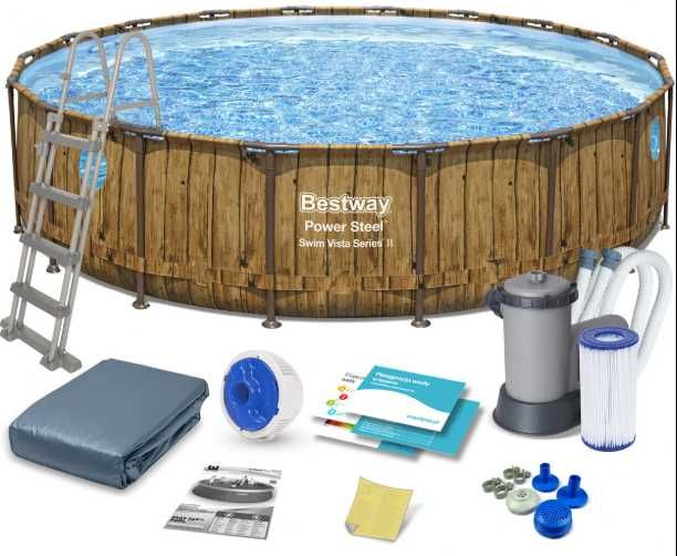 Basen stelażowy 488x122 cm Bestway Swim Vista Series II zestaw 12w1