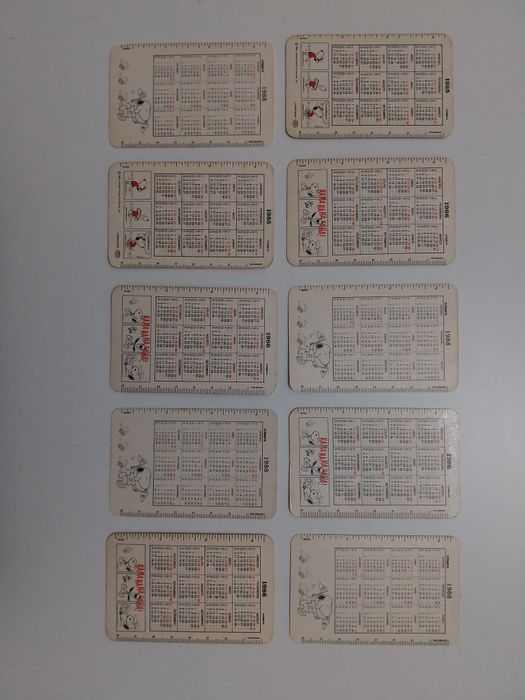 Calendários Snoopy 1985/86/88