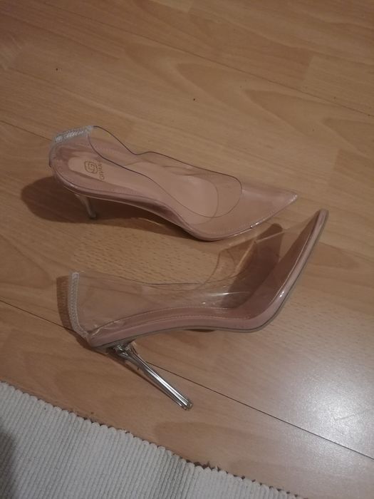 Transparentne szpilki w szpic 41 sexi wysoki obcas