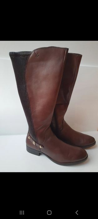 Kozaki caprice brąz 40 41 wysokie oficerki