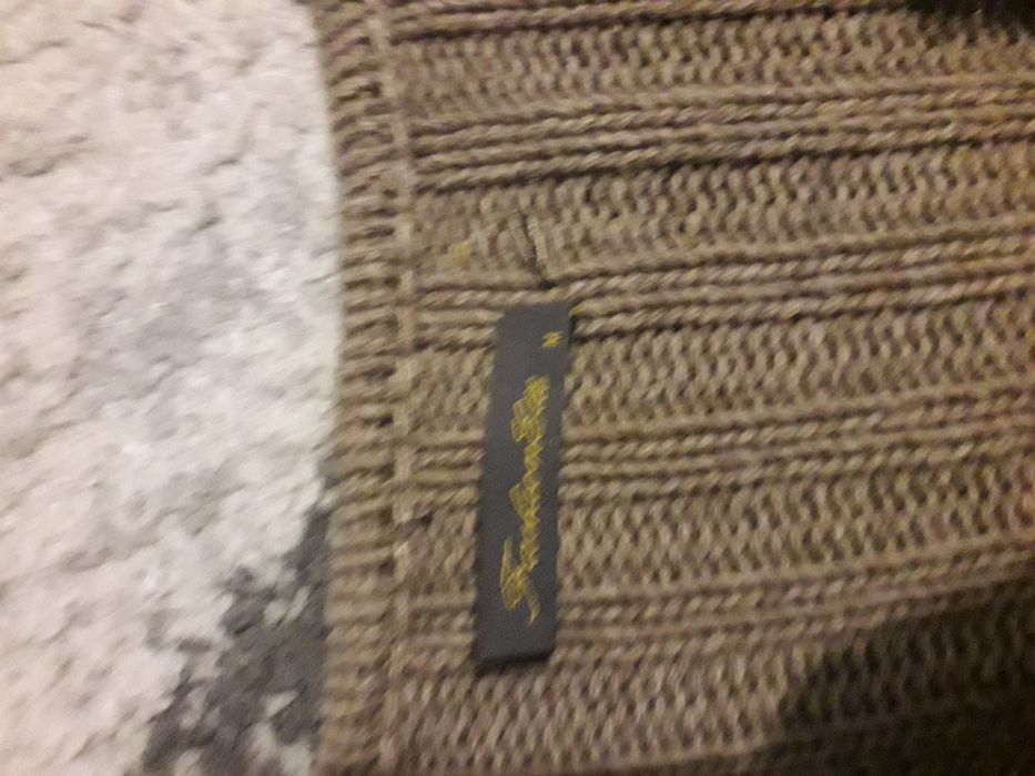 Ciepły sweter M 38 rozpinany camel futerko