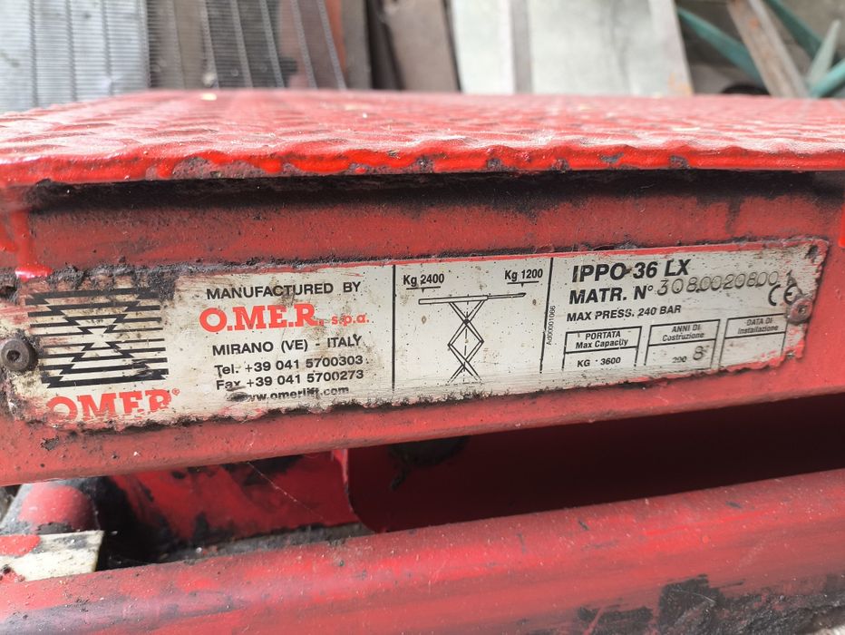 Podnośnik hydrauliczny samochodowy podposadzkowy omer ippo 36