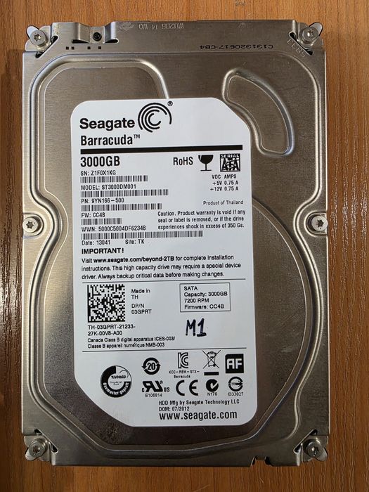 Жорсткий диск HDD Seagate ST3000DM001 3 тб 3тб 3tb 3 tb 3000gb 3000 gb