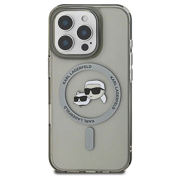 Etui Karl Lagerfeld IML Metal Karl&Choupette Head MagSafe na iPhone 16