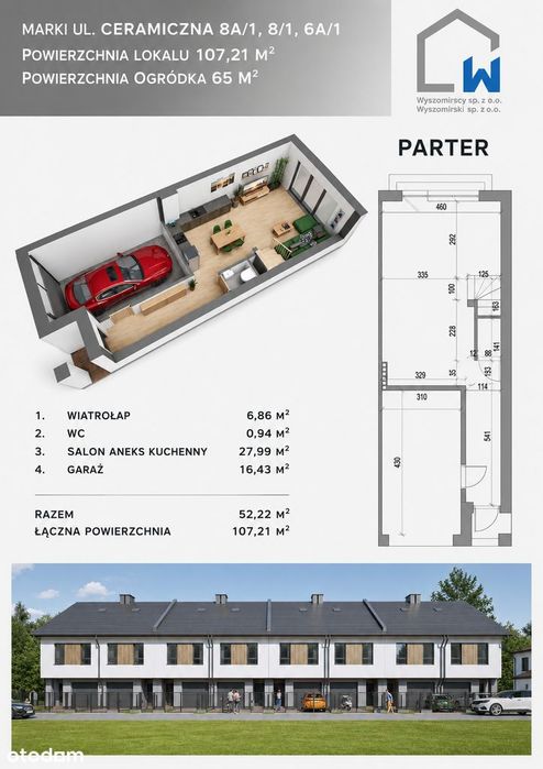 Wykończony segment 107 m² z garażem | Pod klucz | Marki
