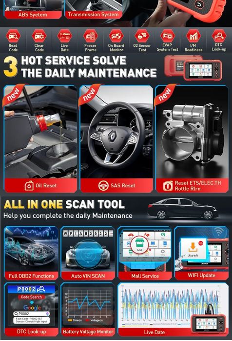 Máquina de diagnóstico Auto Android 2/16GB Launch CRP IMMO novo