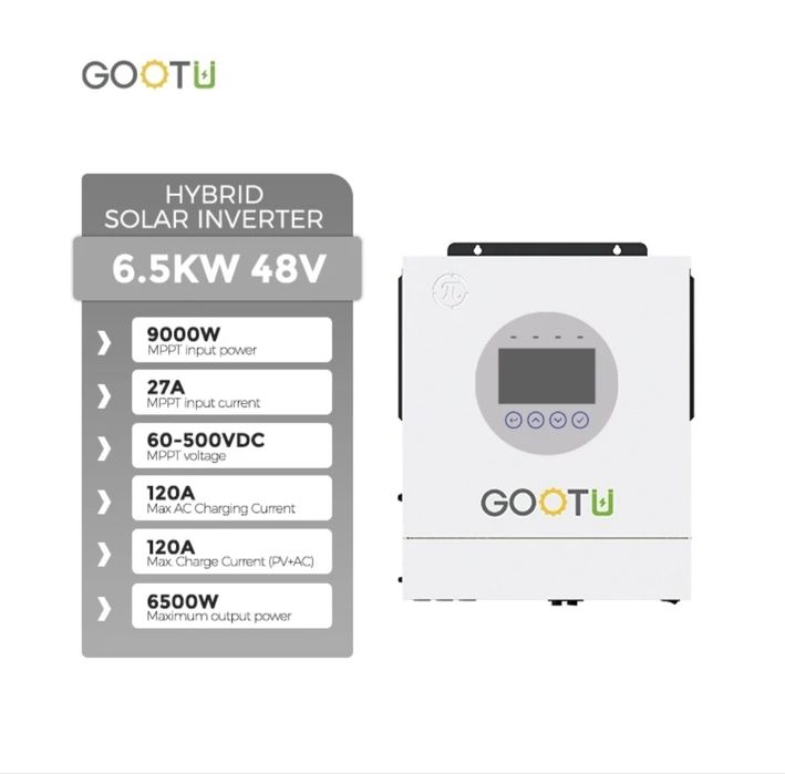 GOOTU 6.5 кВт 48В Гібридний сонячний інвертор + WIFI модуль
