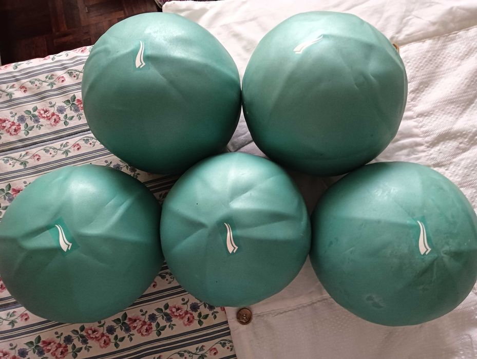 5 Bolas de fitness para pilates em azul 25cm