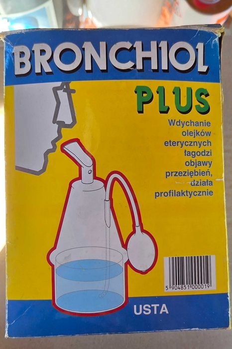 Stary inhalator Bronchol Plus Usta PRL vintage z pudełkiem i instrukcją