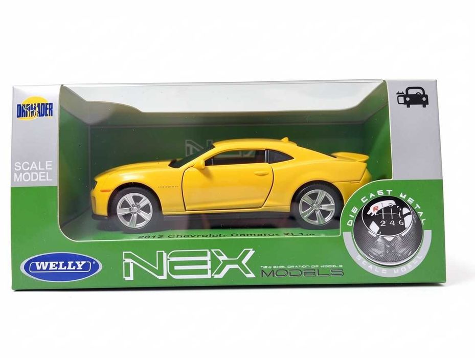 E005 Welly Chevrolet Camaro Zl1 2012 Żółty Model Samochodu Skala 1:34-39 Prezent Dla Pasjonata Do Ekspozycji Kolekcja Modeli Miniatura Do Kolekcji