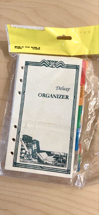 Subsituicao de organizer/fillofax