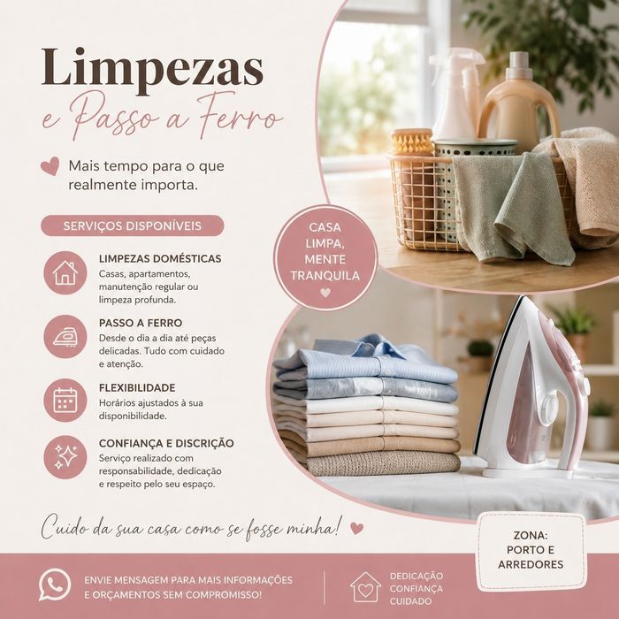 Passo a ferro packs + limpezas