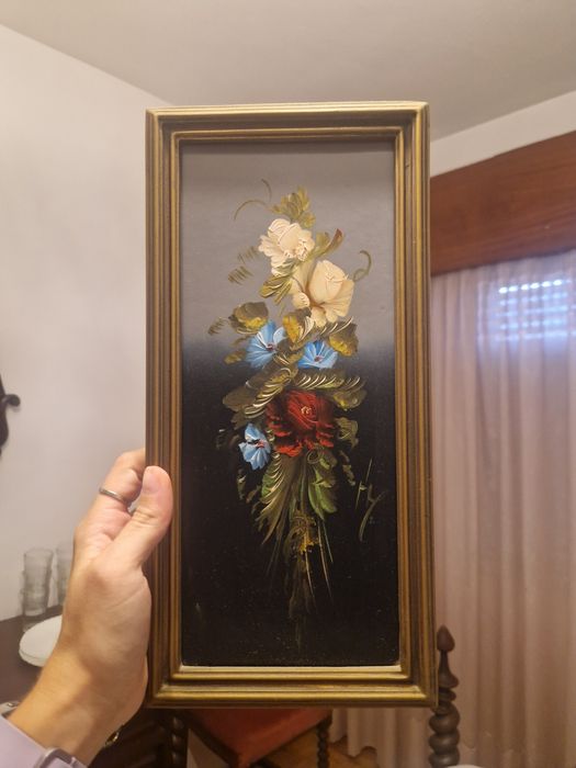 Quadros retangulares pequenos a óleo