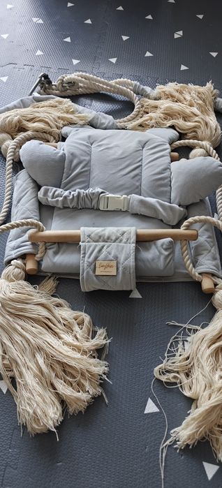 Babysteps Huśtawka dla dzieci + pasy velvetSwing gray