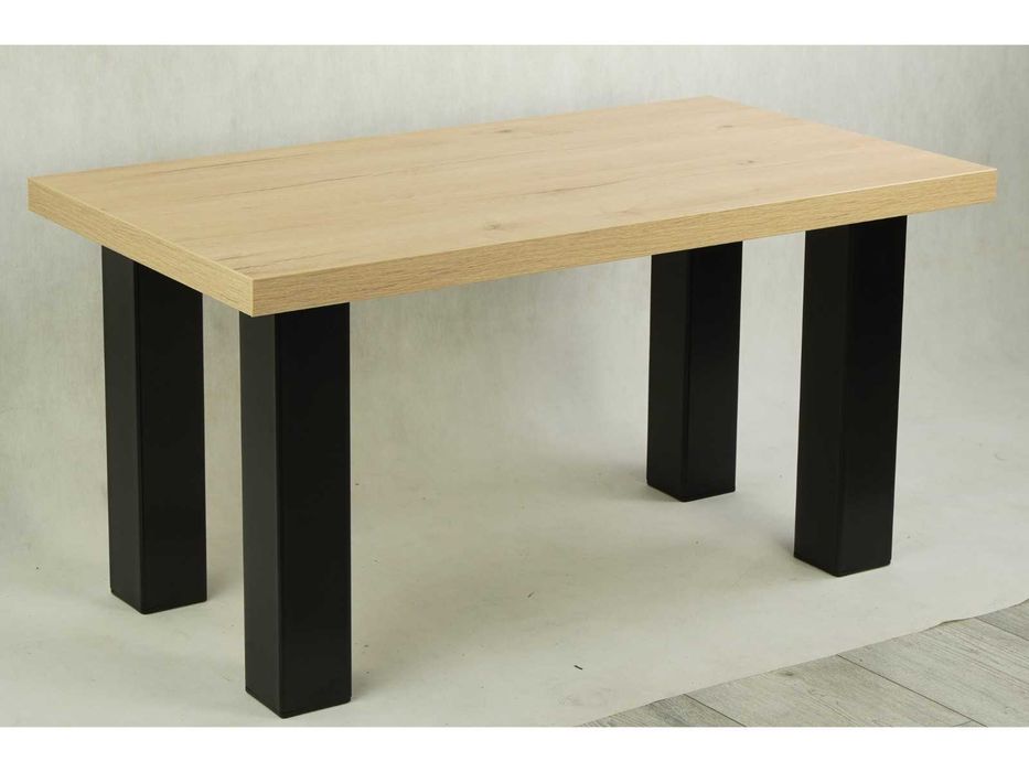 Stół do salonu kuchenny loft dąb letni metal 120 140 160 cm metalowe nogi loftowy