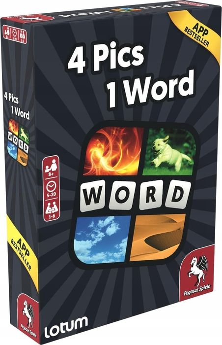 Gra Karciana Pegasus Spiele 18323E 4 Pictures 1 Word 4 Obrazki 1 Słowo