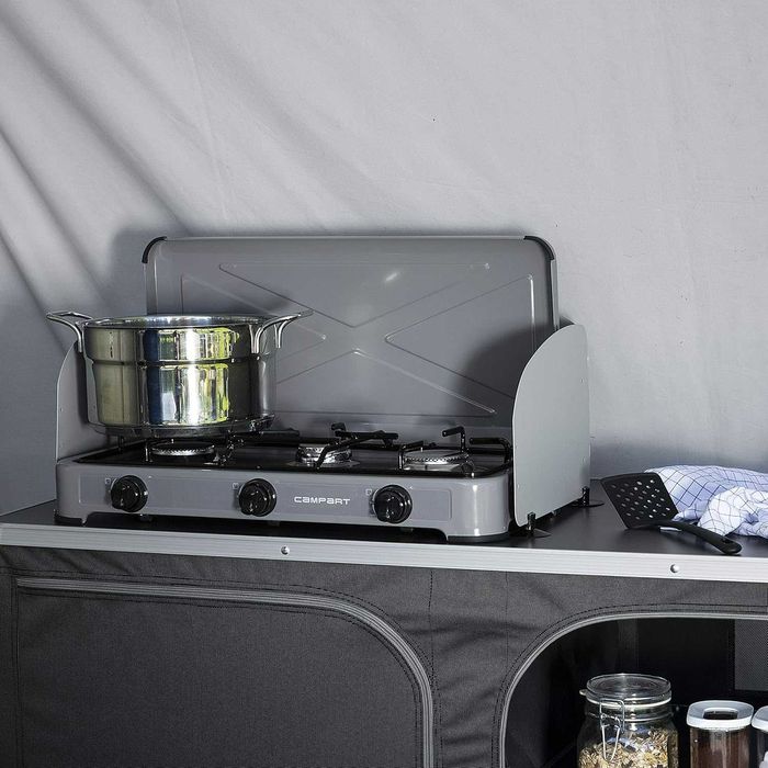 Газова плита Campart Quebec GA-8403 сіра 3 конфорки