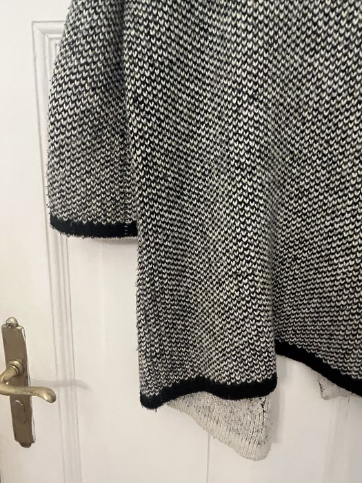 Długi kardigan Bonprix czarno-biały melanż 36/38