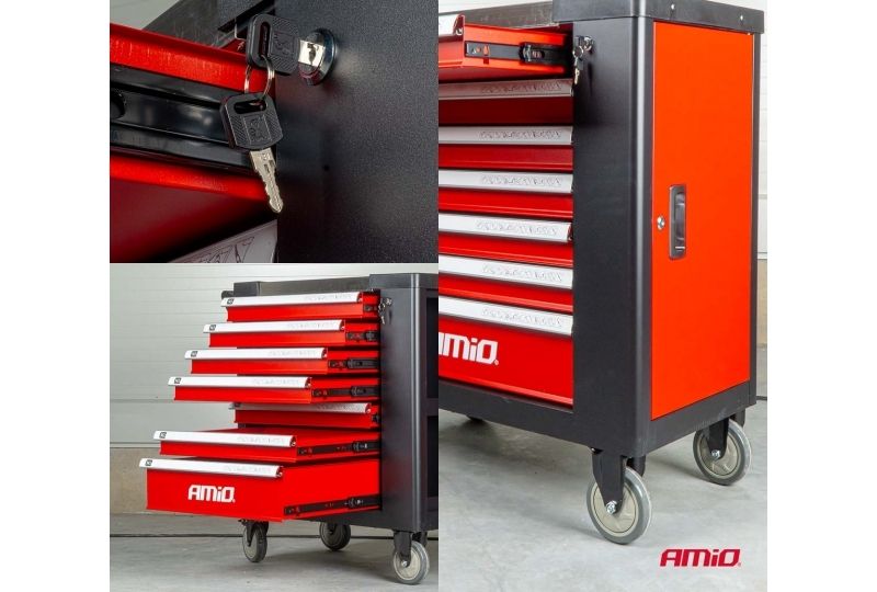 CARRINHO DE FERRAMENTAS COM CONJUNTO DE 258 PEÇAS, 840 × 460 × 870 MM, AMiO-04892