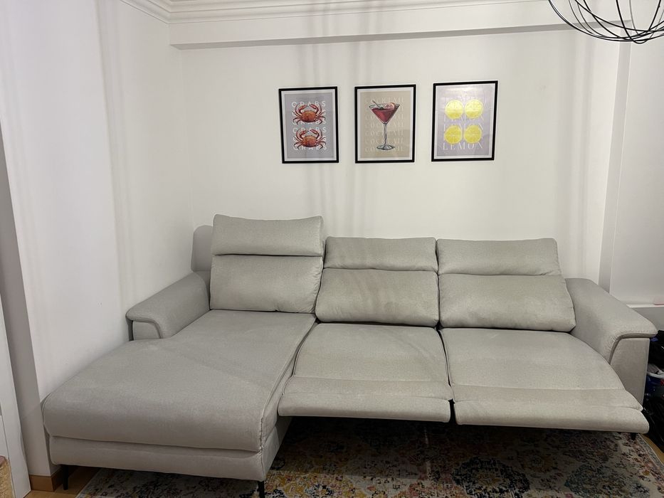 Sofá electrico com chaise long