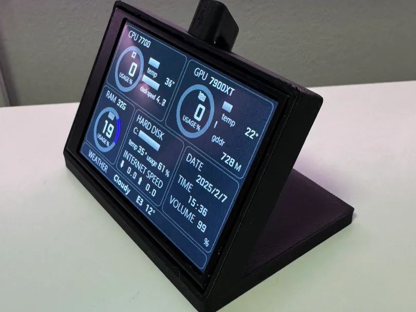 Suporte Elegante para Ecrã Smart Turing 3.5" PC Stats