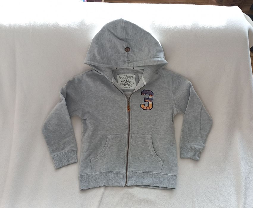 Bluza Reserved 134cm szara z kapturem