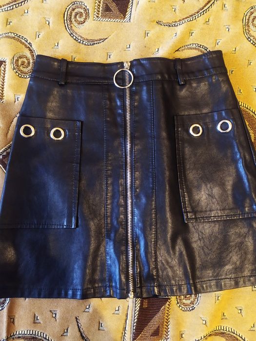 Юбка мини кожзам