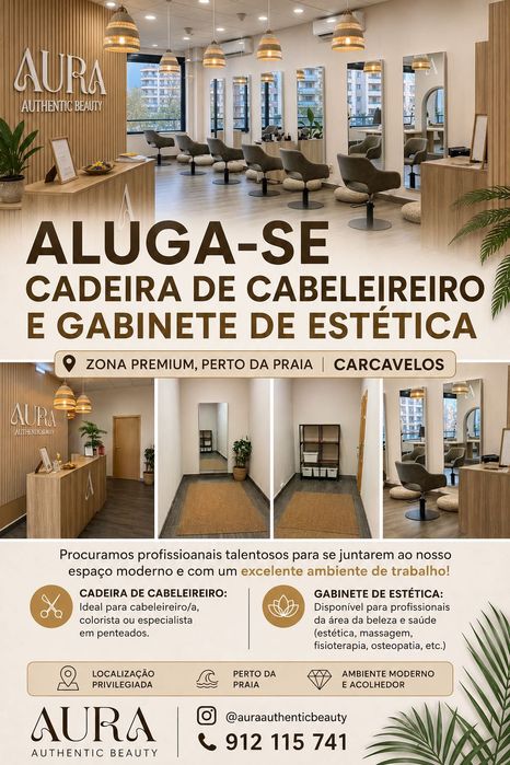 Aluga-se cadeira de cabelereiro e gabinete de estetica, Carcavelos