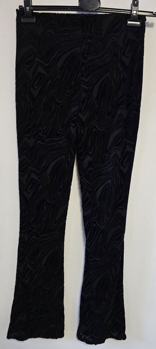 Spodnie dzwony Tally Weijl 40 L czarne welur
