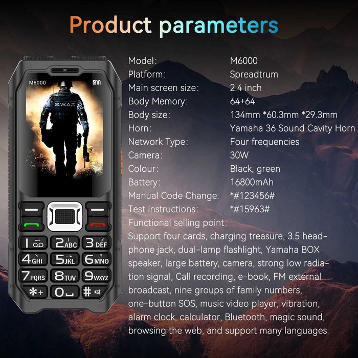 кнопочный телефон-повербанк PHONEMAX M6000 4 SIM