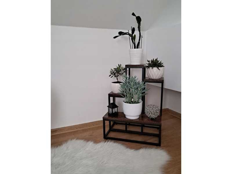 Kwietnik metalowy stojący loft rustykalny regał stojak na kwiaty NOWY