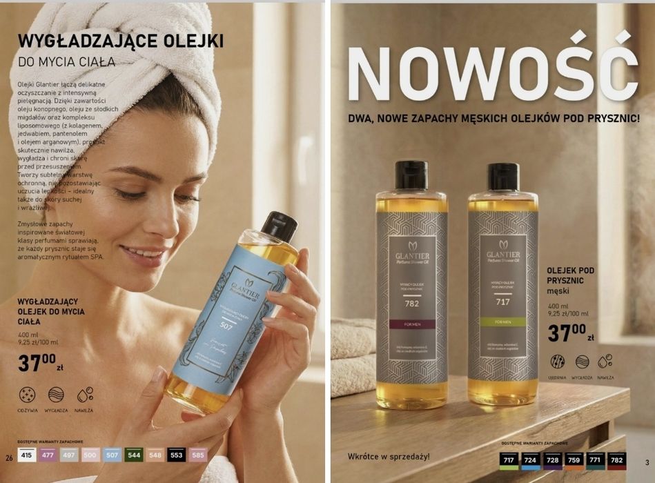 GLANTIER olejek pod prysznic