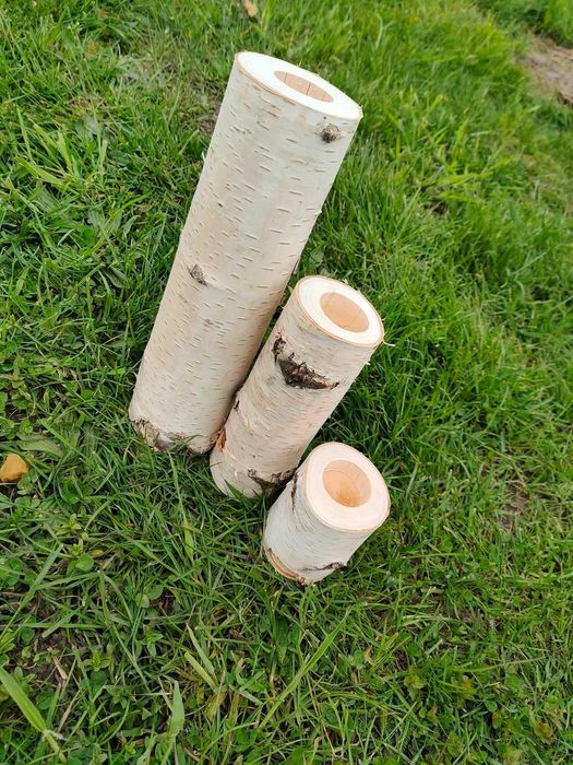 Świecznik na podgrzewacze stojak tealight brzoza boho