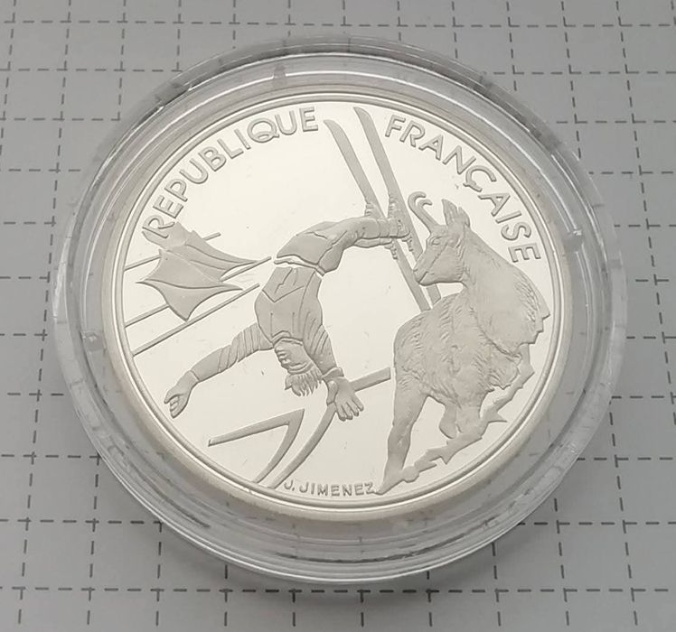 Франція 100 франків 1990р. СРІБЛО. ПРУФ. Олімпіада. Фристайл.