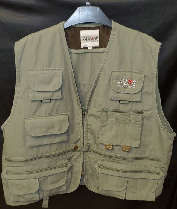 XXL Рибальський жилет Jaxon Fishing Team XXL хакі багатокишеньковий