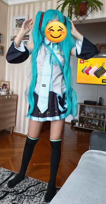 Kostium cosplay Hatsune Miku peruka komplet