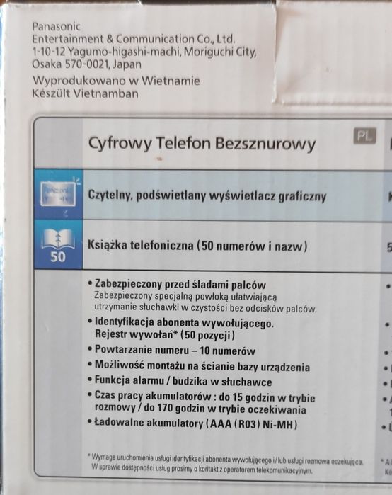 Telefon bezprzewodowy Panasonic