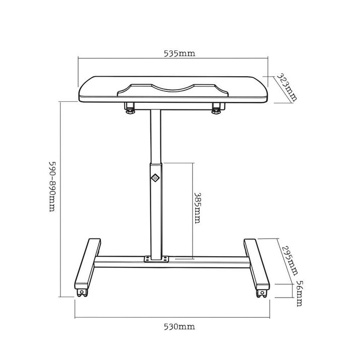 Міні-стіл для ноутбука та планшета iTECH TS-9 Приставний столик для ноутбука на коліщатках із регулюванням положення та висоти стільниці×