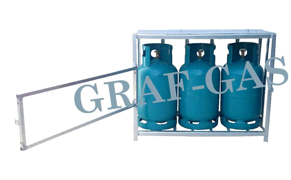 Klatka kosz kontener stojak na 3 butle gazowe ocynk stojak