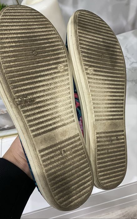 Granatowe bawełniane trampki tenisówki espadryle w kwiaty 39,5